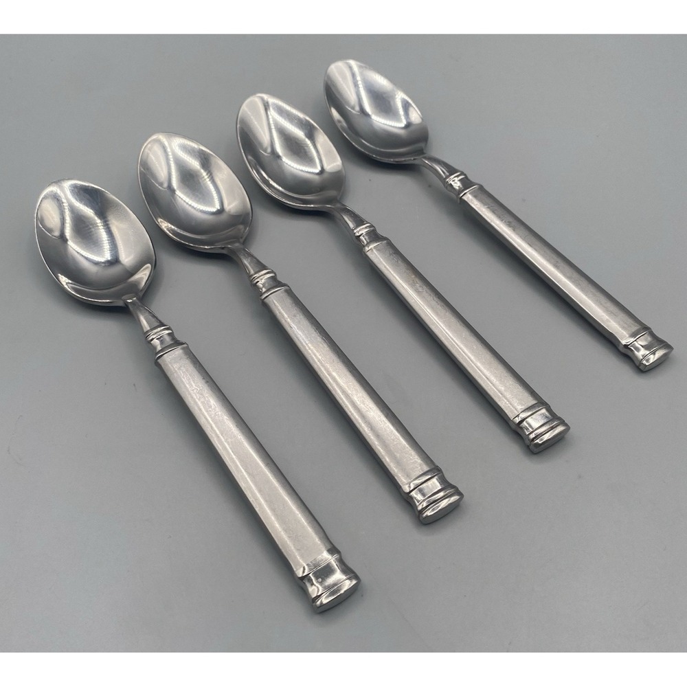 Hampton Silversmiths OPTIMUM 4pcs‎ Teaspoons Frosted Stainless Spoons 6-5/8"